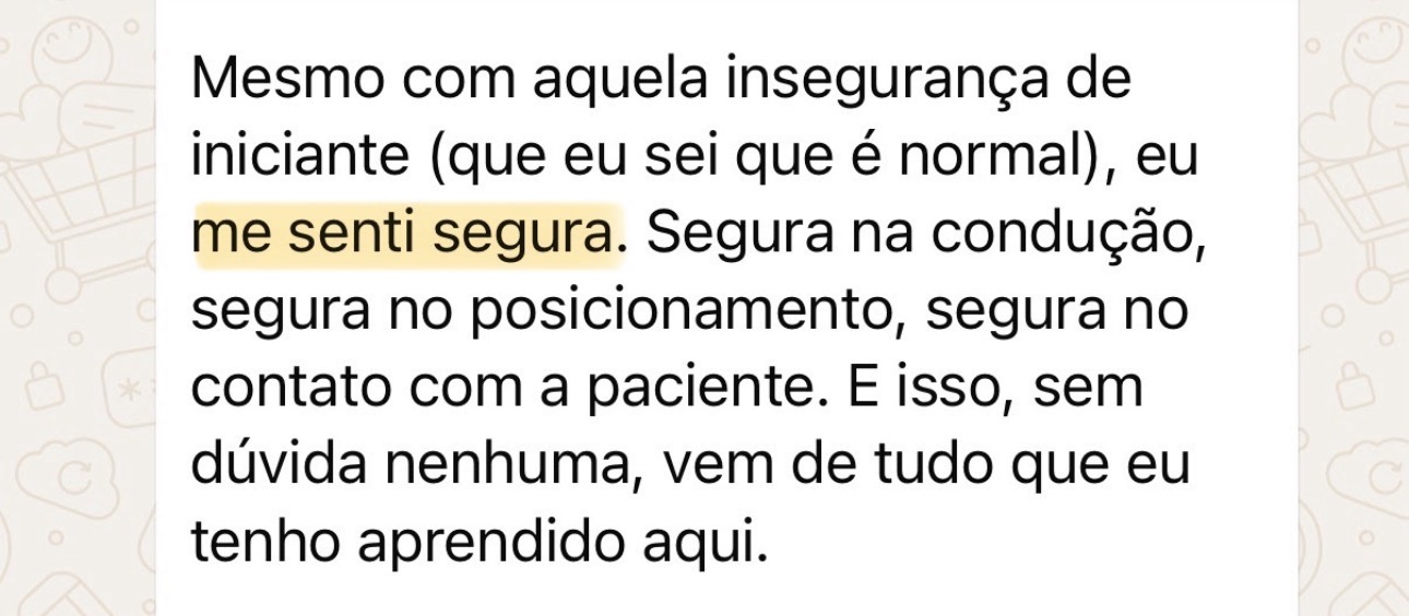 Depoimento: mesmo iniciante, se sentiu segura na condução e no posicionamento